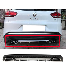 Renault Clio Mk4 SportTourer SW Gri Difüzör Çiftli Kare Egzoz Görünümlü D Tip Difizör 2012-2019