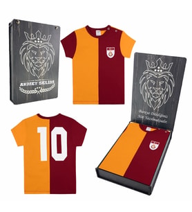 Galatasaray Orijinal Metin Oktay Bebek T-shirt Özel Ahşap Kutulu (Kırmızı)