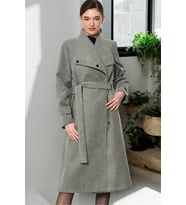 Z6645 DEWBERRY BAYAN PALTO-DÜZ GRİ
