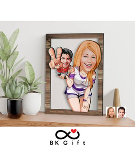 BK Gift Kişiye Özel Sevgililer Karikatürlü 3D Ahşap Tablo, Sevgiliye Hediye, Sevgililer Günü Hediyesi, Yıl Dönümü Hediyesi, Doğum Günü Hediyesi-30