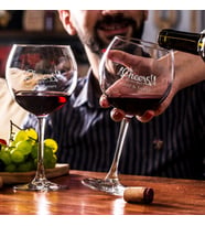 Kişiye Özel Yılbaşı Tasarımlı Piedmont Şarap Kadeh Seti