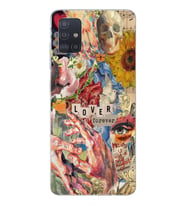 Samsung Galaxy A51 Uyumlu Aesthetic Vintage Kolaj Desenli Şeffaf Telefon Kılıfı