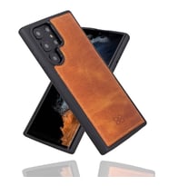 Bouletta Samsung Galaxy S22 Ultra Uyumlu Deri Arka Kapak TN11 Taba