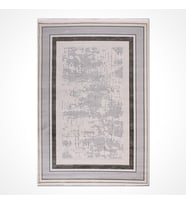 Makine Kaymaz Yıkanabilir Gri Bordürlü Triko Salon Halısı Mutfak Halısı Koridor Halısı Yolluk GT02