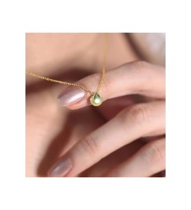Kadın Sarı Minimal Midye 925 Ayar Gümüş Kolye (Gold)