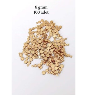 Oya Abiye Bileklik Kolye Pleksi Metalik Plastik Pul Altın Renk 8 gram 100 adet - BNC498