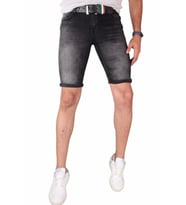 Erkek Skinny Fit Likralı Kot Kapri (Siyah)