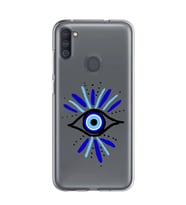 Samsung Galaxy M21 Uyumlu Nazar Göz Desenli Şeffaf Telefon Kılıfı