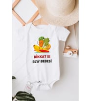 Dikkat BLW Bebesi Özel Tasarım Bebek Zıbın Pamuklu Çıtçıtlı Body