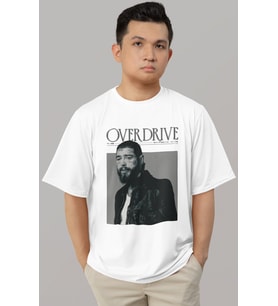 Tasarım Overdrive Post Malone Rapper Şarkıcı Baskılı Unisex Oversize Tişört