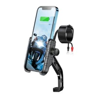 Ayna Bağlantılı Hızlı USB şarjlı Motosiklet Bisiklet Telefon Tutucu Su Geçirmez 12V 4-7 inç
