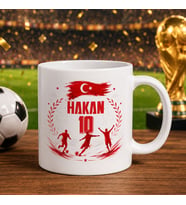 BK Gift Kişiye Özel Türkiye Taraftar Temalı 2026 Dünya Kupası Tasarımlı Beyaz Kupa Bardak -6, Tek Yürek Milli Takım Ruhu