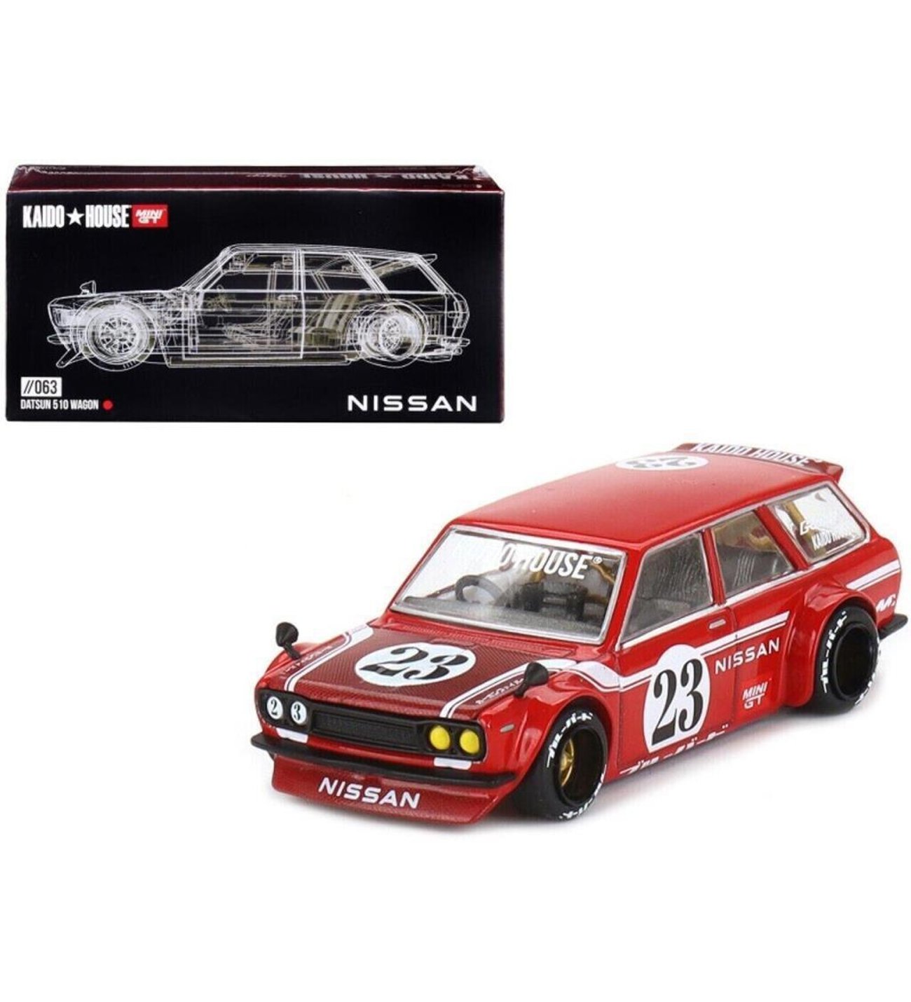 Mini Gt Kaido House 063 Datsun KAIDO 510 Wagon CARBON FIBER V2
