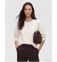 LCW EVERYDAY Ekru Soft Touch Çizgili Kadın Sweatshirt