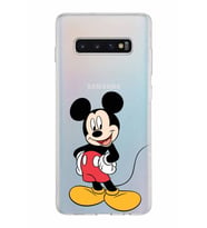 Samsung Galaxy S10 Plus Kapak Mickey Mouse Tasarımlı Şeffaf Silikon Kılıf