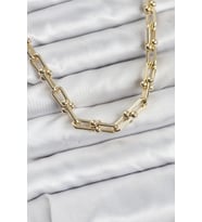 Pilelistore  Pirinç Gold Renk Tifani Model Kadın Kolye