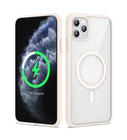 Apple iPhone 11 Pro Max Uyumlu Kılıf M-safe Wireless Şarj Özellikli Silikon Zore Ege Kapak (Pembe)