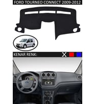 Ford Tourneo Connect 2009-2012 İçin Uygun Torpido Koruma Halısı Siyah Kenar Renk Siyah