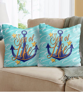 BK Gift Sea Of Life Tasarımlı İkili Yastık-1