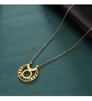Kişiye Özel 925 Ayar Gümüş Ay ve Cadı Kolye (Gold)