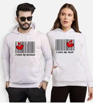 Tshirthane Aşkımızın Barkodu Sevgili Kombinleri Kapüşonlu Kombini (Tek Ürün Fiyatıdır.)