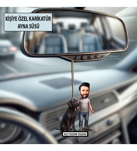Kişiye Özel Karikatür Erkek Ayna Süsü – Araç İçi Esprili Hediyelik