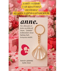 İstiridye  anne.  Özel Kartlı Anneler Günü Hediyesi - İstiridye Hediye Anahtarlık - 10 Adet