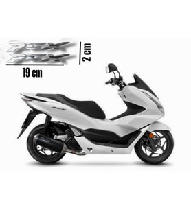 Pcx Amblem Logo 3D Sticker Yazı 2 Adet Set Gümüş Gri Renk