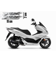 Pcx Amblem Logo 3D Sticker Yazı 2 Adet Set Gümüş Gri Renk