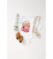 Unisex Bebek Kurabiye Dolusu Kupa Baskılı Body Zıbın