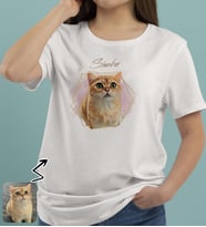 BK Gift Kişiye Özel Evcil Hayvan Tasarımlı Kadın Beyaz Tişört-2, Sevgiliye Hediye, Arkadaşa Hediye, Trend T-Shirt