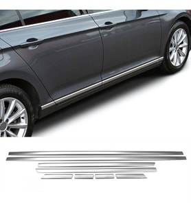 VW Passat B8 Yan Kapı Alt Çıtası - Krom (8 Parça)  2015 ve Sonrası, SD/SW