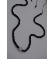 STONEAGE JEWELLERY Havlit ve Oniks Taşlı Metalsiz Kolye (Altın / Dore)