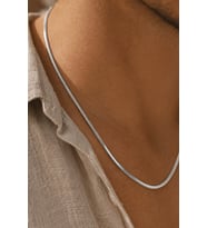 925 Ayar Gümüş Balık Sırtı Zincir Unisex Kolye