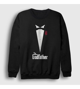 Presmono Unisex Siyah Tuxedo Film Baba The Godfather Sweatshirt 252240tt