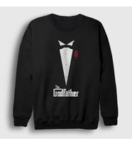 Presmono Unisex Siyah Tuxedo Film Baba The Godfather Sweatshirt 252240tt