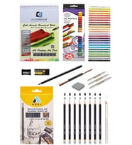 Alex Schoeller200gr A5 20 Yaprak Dereceli Kalem Seti 8'li Daler Rowney Simply Yağlı Pastel 25 Renk