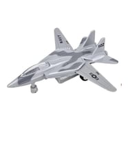 Çek Bırak Mini Metal Uçak - Gri (Sarı)