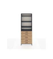 Arges Dolap 4 Raflı 5 Çekmeceli 88x30x243 Antrasit-Çam