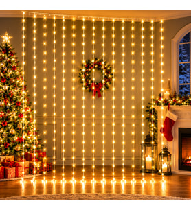 YUKSEK KALİTE 16 DALLI GÜN IŞIĞI SALKIM LED IŞIK 3 METRE 30 CM X 2 METRE 90 CM YILBAŞI NOEL IŞIĞI
