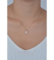 925 Ayar Gümüş Tek Katlı Baget Taşlı Lotus Çiçeği