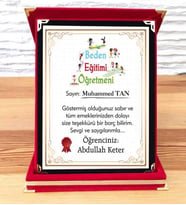Beden Eğitimi Öğretmenine Plaket (STD)