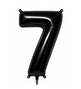 7 Rakam Folyo Balon Siyah Rengi (76 cm)