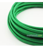 Marketcik 2x0,50mm Koyu Yeşil Renk Dekoratif Örgülü Kumaş Kablo, 1 Metre