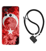 Xiaomi Redmi 12C Kılıf Resimli Boyun Askılı İpli Desenli Silikon Şanlı Türk Bayrağı 3 1395