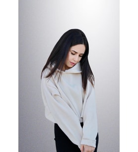 Basic Coconut Kapüşonlu Crop Sweatshirt