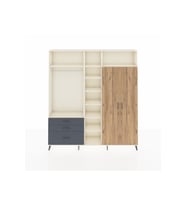 Arges Dolap 10 Raflı 3 Çekmeceli 2 Askılı 220x30x243 Aytaşı-Çam/Antrasit