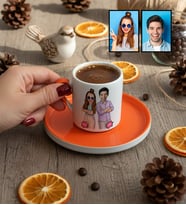 Kişiye Özel Karikatürlü Mühemmel Kardeşler Türk Kahvesi Fincanı Doğum Günü Hediyesi