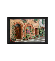 Manzara Temalı Kanvas Tablo 80 x 110 cm Siyah Çerçeve