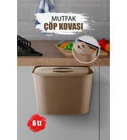 Pratik 6L Askılı Fonksiyonel Çöp Kutusu, Dolap Kapağına Asılır